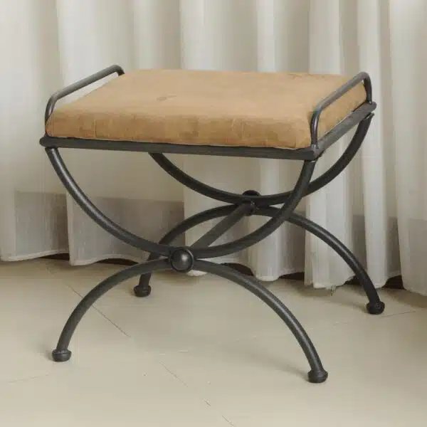 , Iron Upholstered Vanity Stool – Elegant and Durable | Shop Now