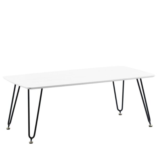 , LeisureMod Elmwood Modern Wood Top Coffee Table – Durable and Stylish