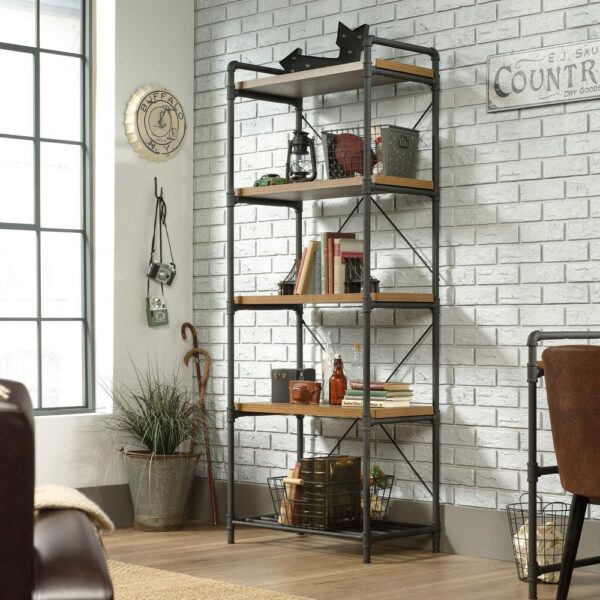 , Iron City Tall Bookcase – Industrial Style and Rustic Charm for Your Home