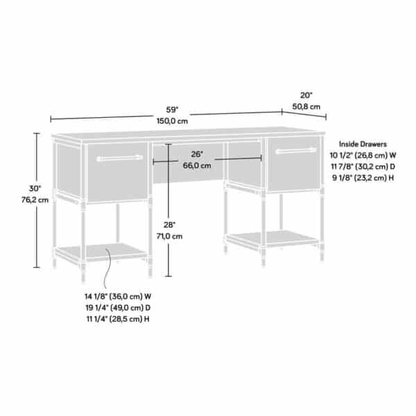 , Iron City Desk – Industrial-Inspired Double Pedestal Desk