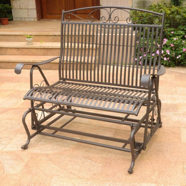 , Mandalay Double Iron Glider – Classic Elegance for Outdoor Relaxation