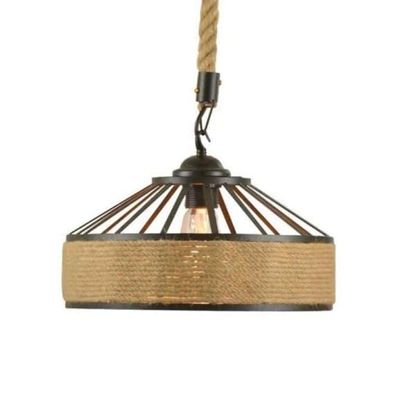 , Vintage Retro Industrial Loft Hemp Rope Iron Pendant Ceiling Light Retro Lamp