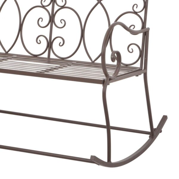 , Patio Bench 40.9″ Iron Antique Brown – Elegant and Durable Outdoor Furniture
