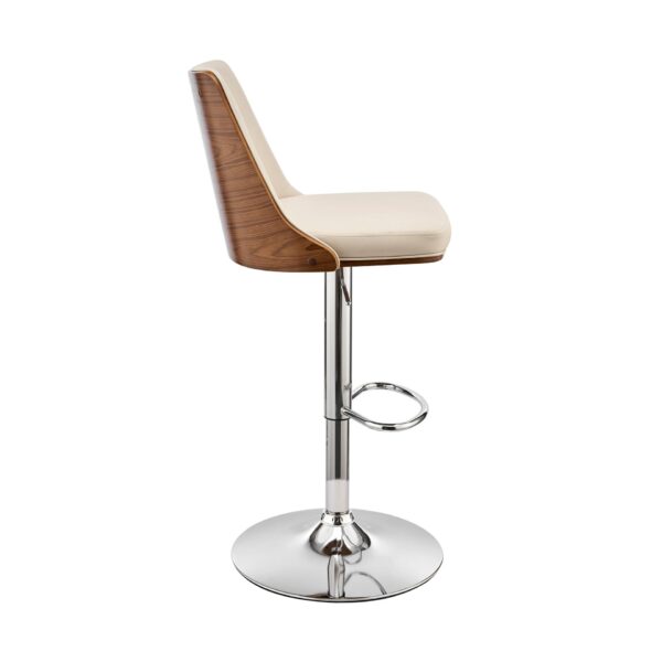keyword: bar chair, 44″ Cream Faux Leather Bar Chair