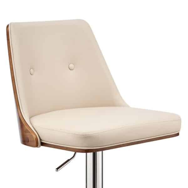 keyword: bar chair, 44″ Cream Faux Leather Bar Chair