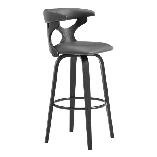 keyword: Swivel Counter Height Bar Chair, 36″ Gray Faux Leather Swivel Bar Chair