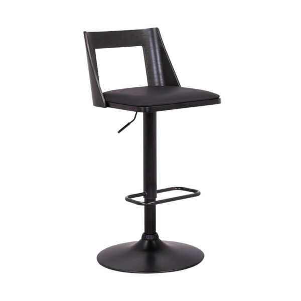 keyword: bar chair, 42″ Black Faux Leather Bar Chair
