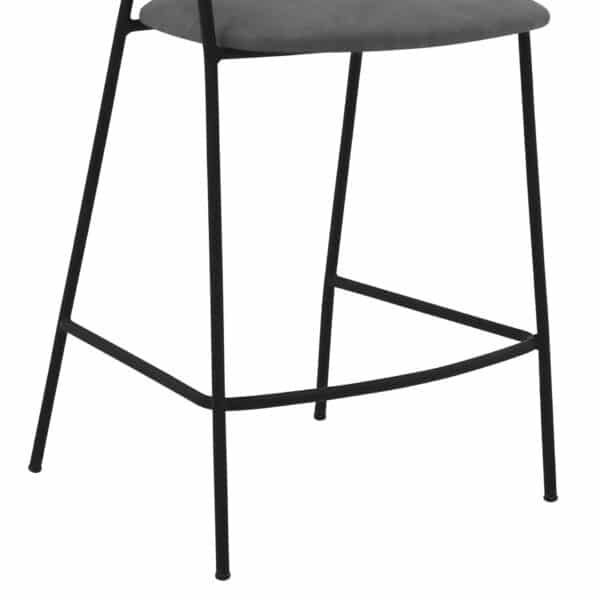 , 37″ Gray Faux Leather and Iron Low Back Counter Height Bar Chair | Comfortable and Stylish Bar Chair