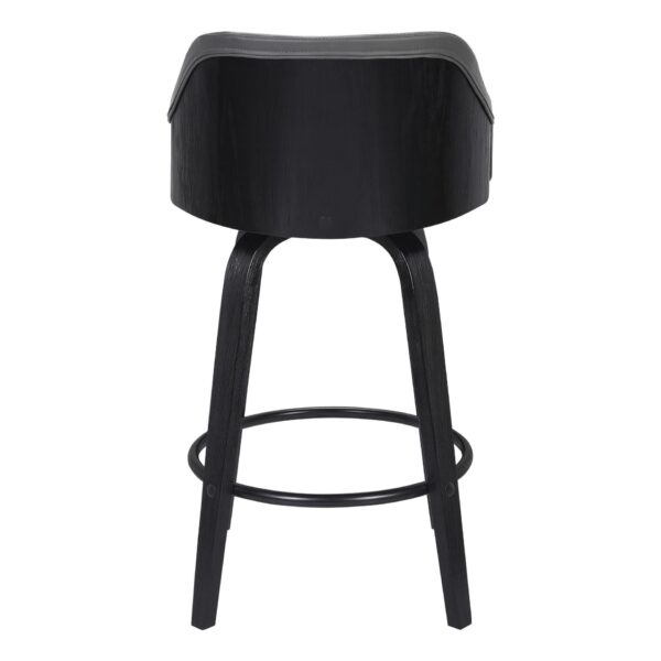 , Upgrade Your Quarters with the Gray Swivel Low Back Bar Height Chair – Modern and Comfortable