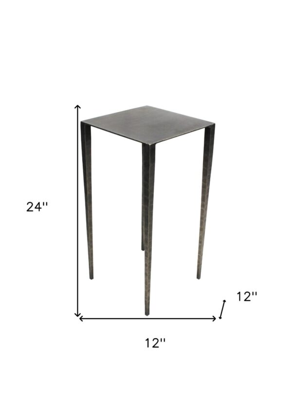 , 24″ Nickel Iron Square End Table – Stylish and Versatile Accent for Any Room