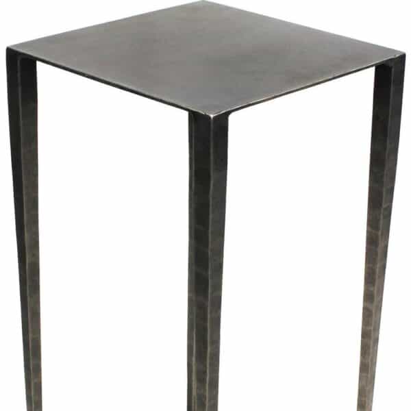, 24″ Nickel Iron Square End Table – Stylish and Versatile Accent for Any Room