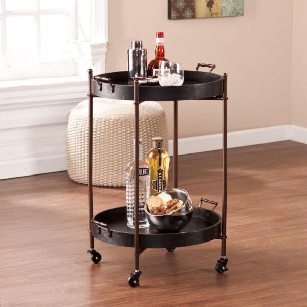 end table, 29″ Black Round End Table