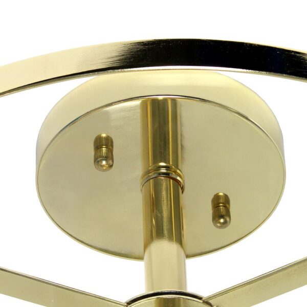 , Medium 13″ Iron and Glass Shade Industrial 3-Light Ceiling, Gold – Elegant Lighting Fixture