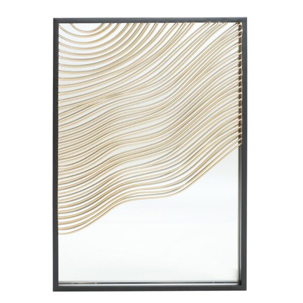 , Set of 2 Modern Iron Waves Rectangular Accent Wall Mirrors – Decorative Home Decor