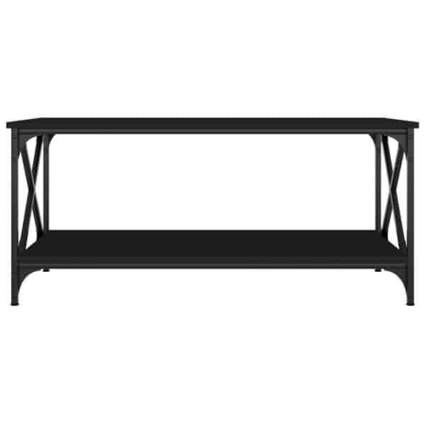, Coffee Table Black 39.4″x19.7″x17.7″ Engineered Wood and Iron