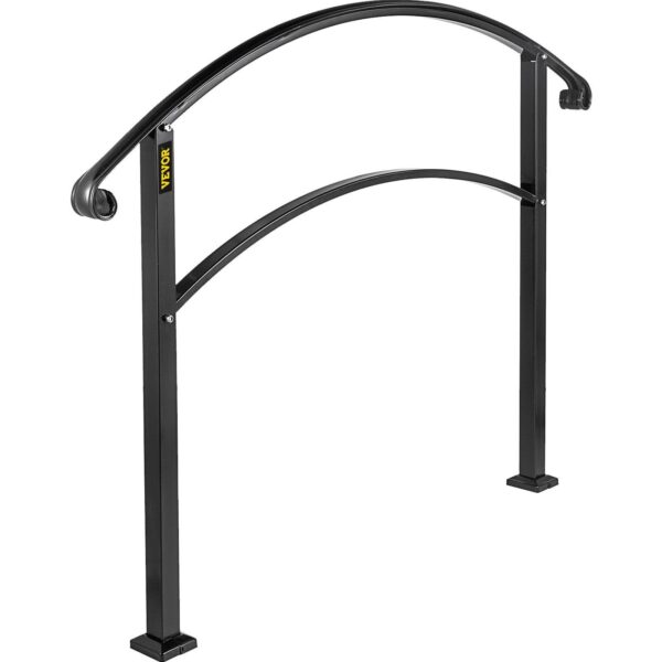 , Handrails for Outdoor Steps – Black Wrought Iron Handrail for 1 or 5 Steps