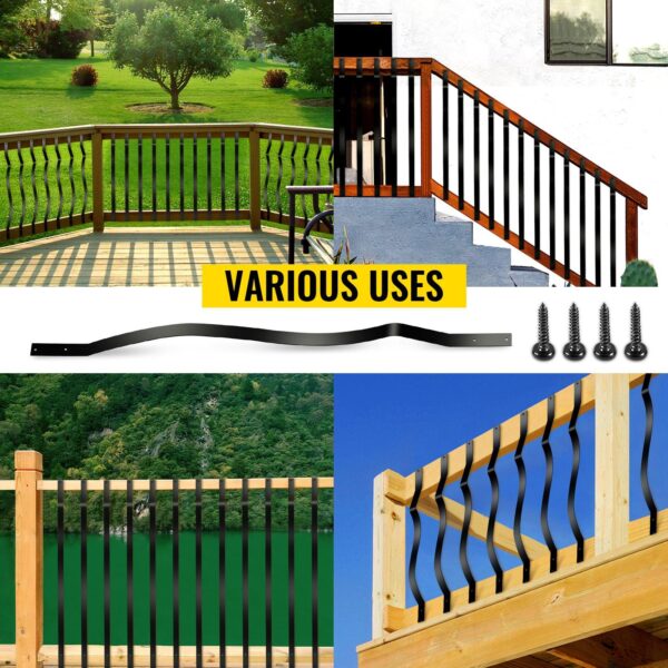 , Deck Balusters – 51 Pack Metal Deck Spindles for Stylish Outdoor Stair Deck Porch