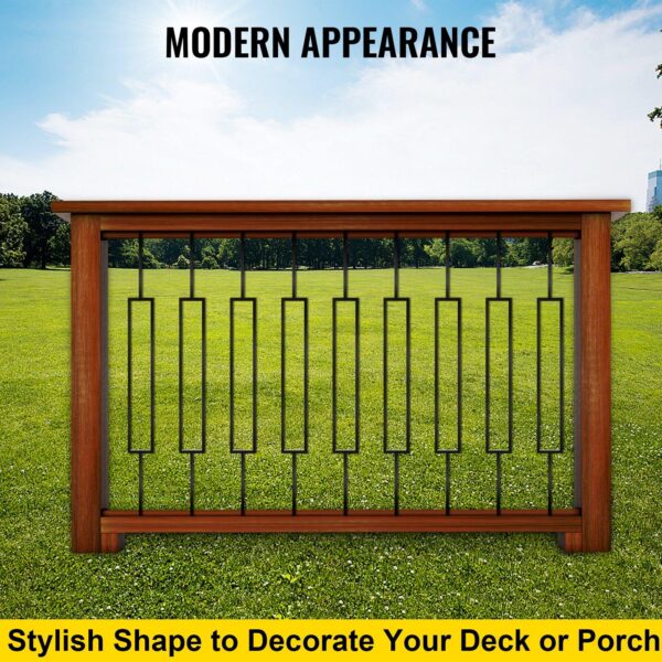 Deck Balusters, Deck Balusters: Stylish Black Metal Spindles for Outdoor Stair, Deck, and Porch