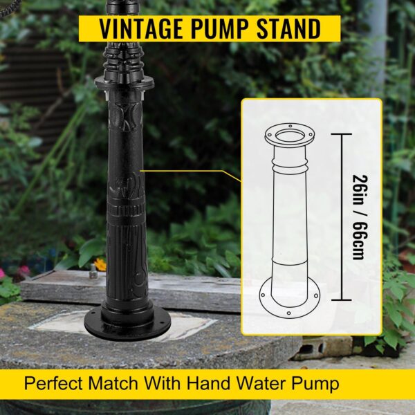 , Antique Hand Water Pump Stand – Cast Iron Well Pump Stand for Home Yard Pond Garden Outdoors