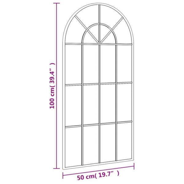 , Wall Mirror Black 19.7″x39.4″ Arch Iron – Minimalistic Design, Durable Material