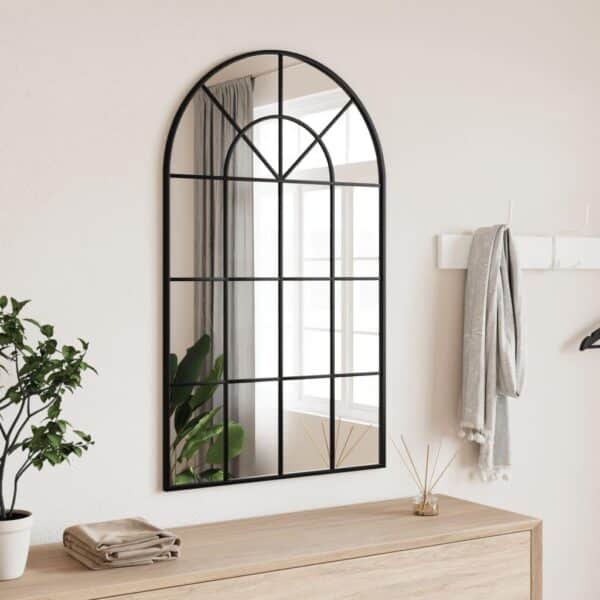 , Wall Mirror Black 23.6″x39.4″ Arch Iron – Stylish Minimalistic Design