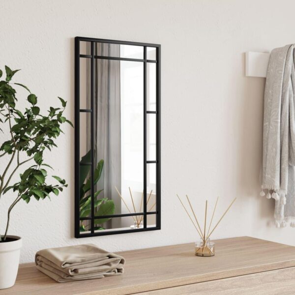 , Wall Mirror Black – 11.8″x23.6″ Rectangle Iron Frame | Stylish Home Decor
