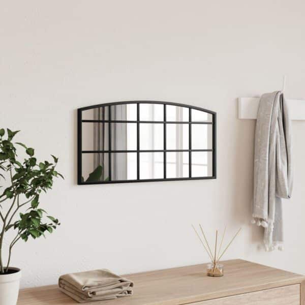 , Wall Mirror Black 23.6″x11.8″ Arch Iron – Practical Home Decor
