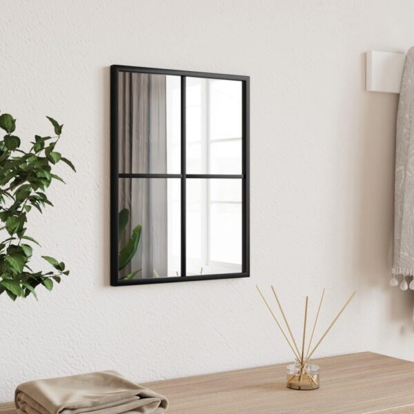 , Wall Mirror Black 11.8″x15.7″ Rectangle Iron – Minimalistic Design, Clear Image