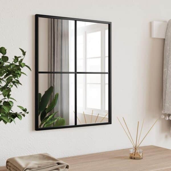 , Wall Mirror Black 15.7″x19.7″ Rectangle Iron – Minimalistic Aesthetic, Clear Image, Durable Material
