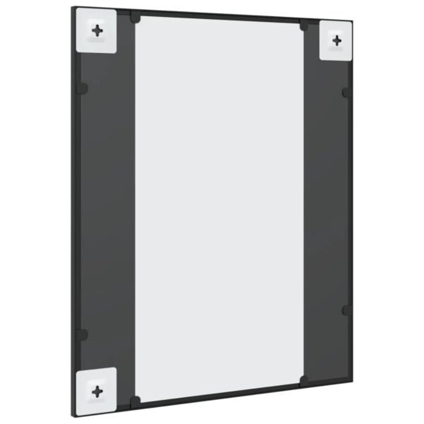 , Wall Mirror Black 19.7″x23.6″ Rectangle Iron – Minimalistic Design, Durable Material