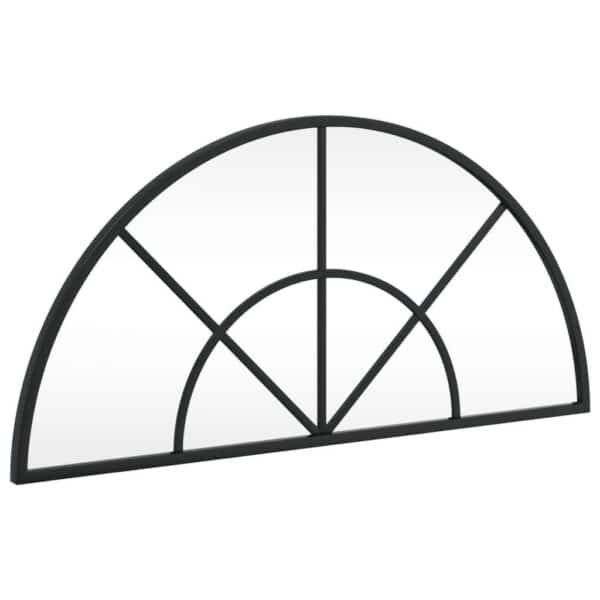 , Wall Mirror Black 23.6″x11.8″ Arch Iron – Minimalistic Design | High Quality Glass | Easy Wall Mounting
