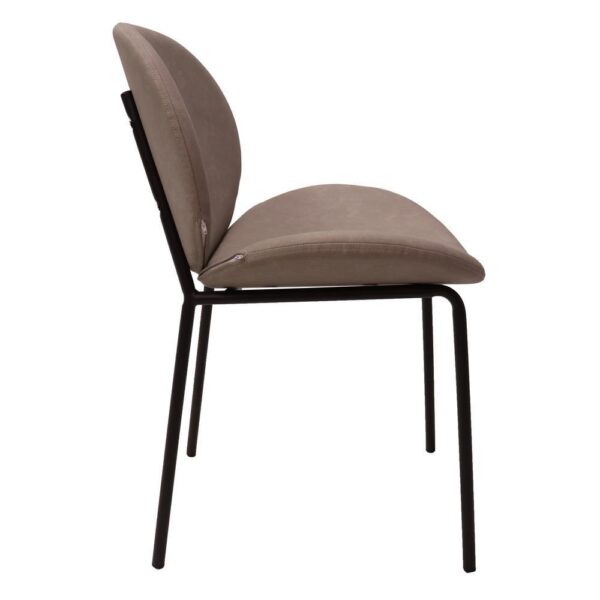 , Stylish and Comfortable Dining Side Chair with Upholstered Faux Leather Seat and Iron Frame