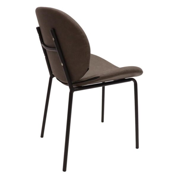 , Stylish Dining Side Chair with Upholstered Faux Leather Seat and Iron Frame