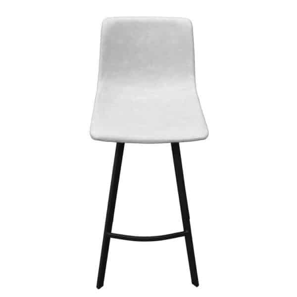 , Modern Upholstered Leather Bar Stool With Iron Legs &amp; Footrest Set of 2