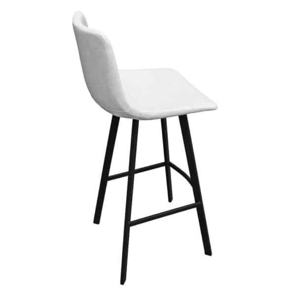 , Modern Upholstered Leather Bar Stool With Iron Legs &amp; Footrest Set of 2