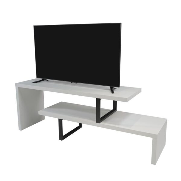 , Orford Mid-Century Modern TV Stand | MDF Shelves | Powder Coated Iron Legs