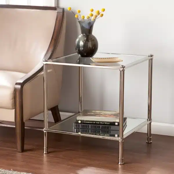 keyword: Mirrored End Table, 24&#8243; Silver Mirrored End Table