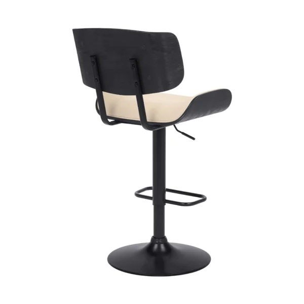 keyword: bar chair, 25&#8243; Cream and Black Iron Swivel Adjustable Height Bar Chair