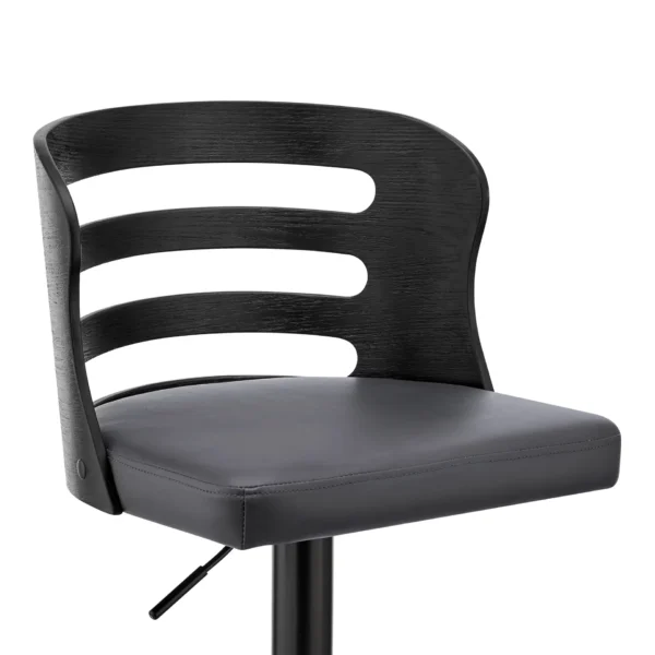 keyword: Bar Chair, 25&#8243; Gray and Black Iron Swivel Adjustable Height Bar Chair