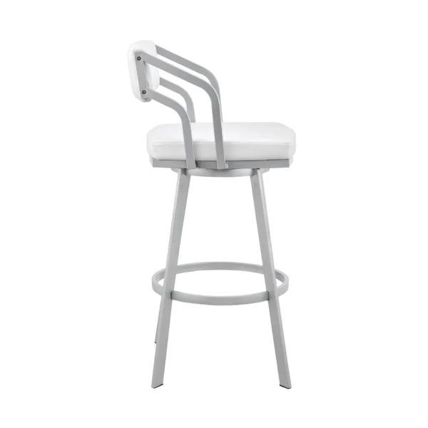 keyword: bar chair, 30&#8243; White/Silver Swivel Bar Chair