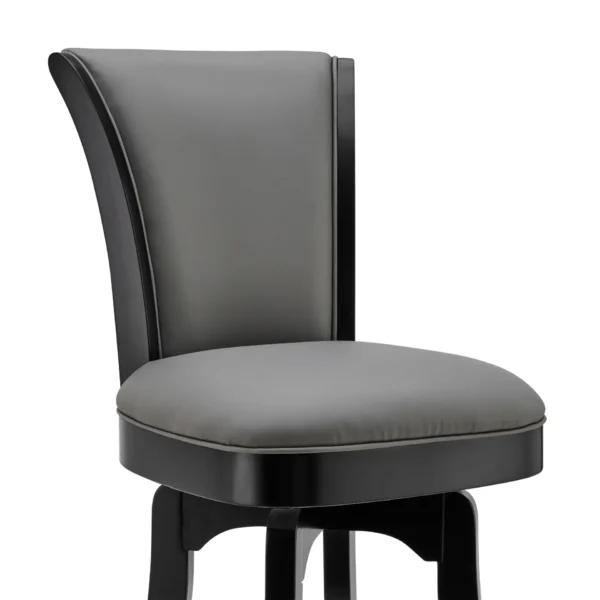 keyword: Swivel Counter Height Bar Chair, 26&#8243; Gray and Black Faux Leather Swivel Counter Height Bar Chair