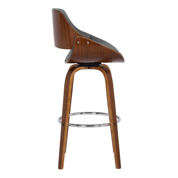 keyword: Swivel Counter Height Bar Chair, 38&#8243; Gray Faux Leather and Iron Swivel Counter Height Bar Chair