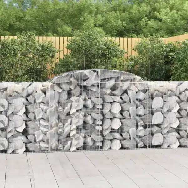 Arched Gabion Baskets, Arched Gabion Baskets 3 pcs &#8211; Galvanized Iron | Durable and Decorative Garden Barriers