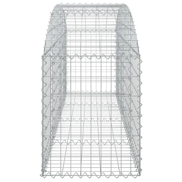 Gabion Basket, Arched Gabion Basket: Silver Iron Garden Barrier