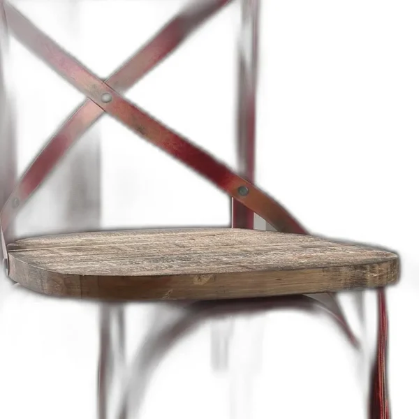 Bar Chair, 21&#8243; Brown and Red Iron Bar Chair