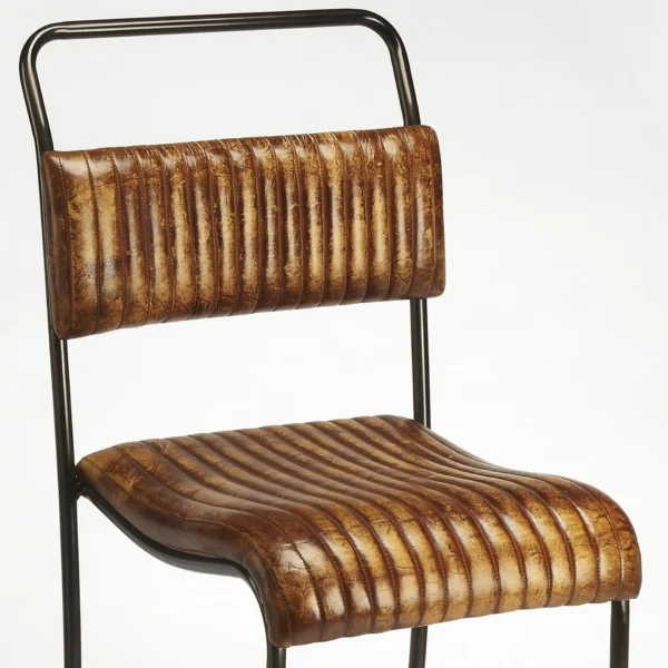 Bar Chair, 31&#8243; Brown and Black Iron Bar Chair