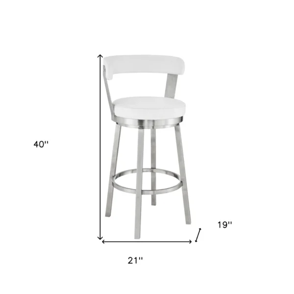 keyword: bar chair, 30&#8243; White Swivel Bar Stool