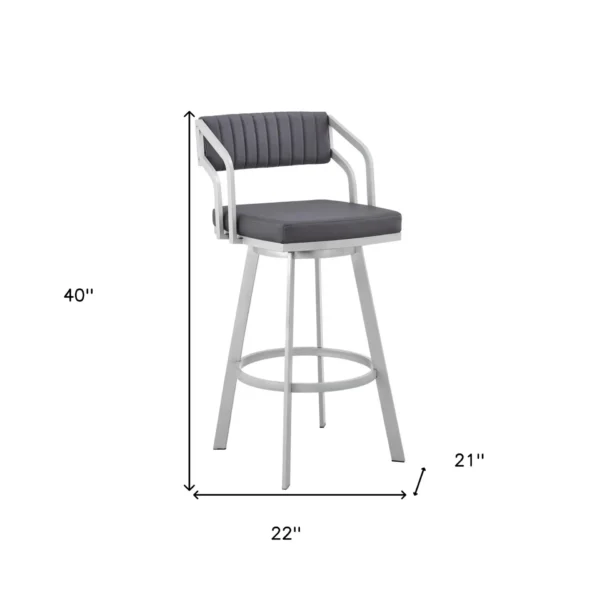 keyword: Bar Chair, 30&#8243; Slate Gray Bar Chair
