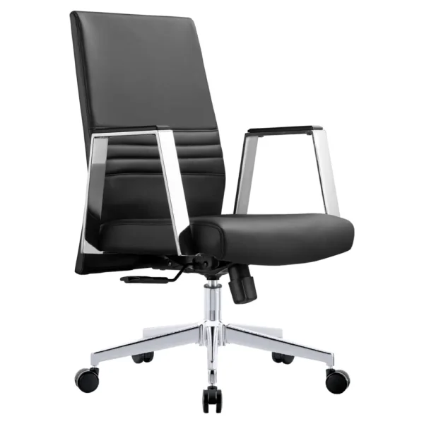 Aleen Office Chair, Aleen Office Chair: Upholstered Leather and Iron Frame