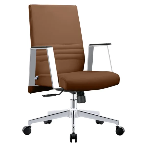 office chair, Aleen Office Chair: Upholstered Leather and Iron Frame